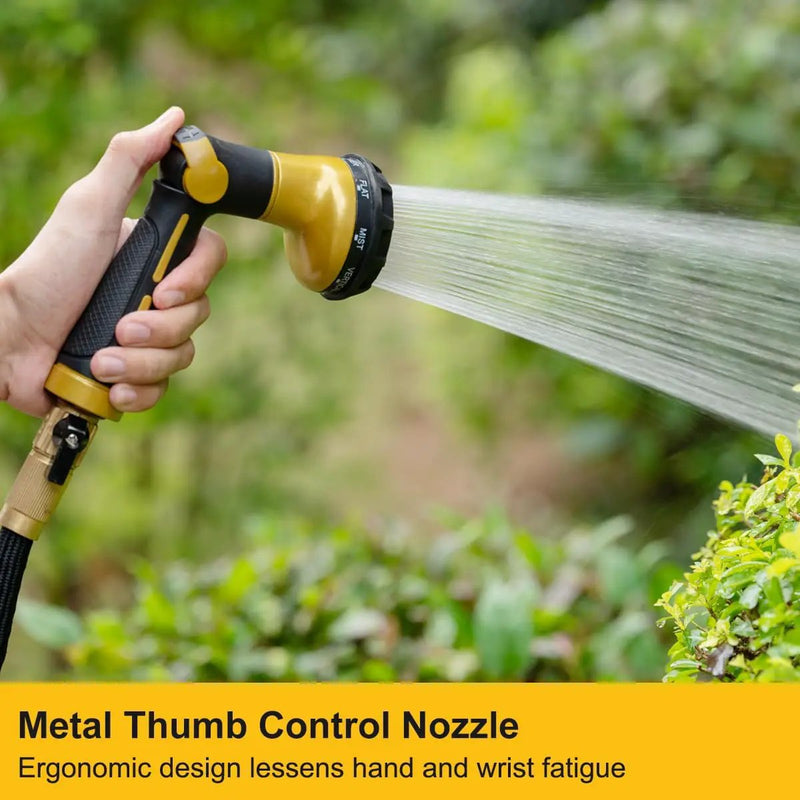 FANHAO Garden Hose Nozzle Heavy Duty, 100% Metal Water Hose Sprayer with 8 Spray Patterns, High Pressure Spray Nozzle Thumb Control On Off Valve for Outdoor Lawn & Plant Watering, Car & Pet Washing by GreenHaven Gardens
