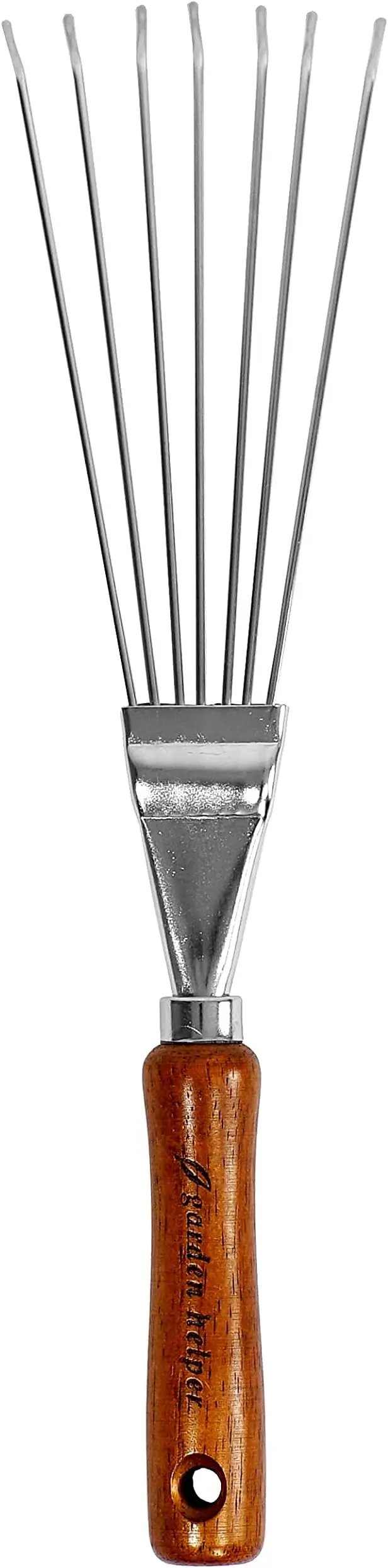 Japanese Hand Rake Garden Tool, Japanese Steel with Wood Handle, Small Rake for Leaves, Handheld Garden Cleaning Tool, Made in Japan, Silver by GreenHaven Gardens