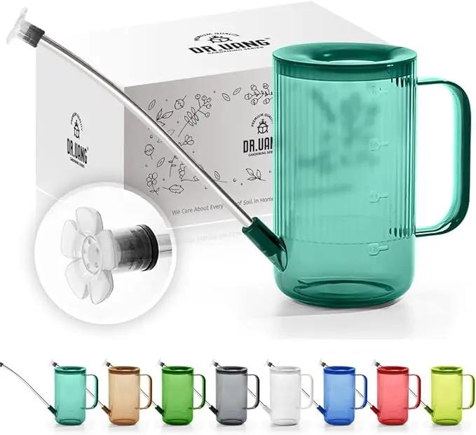 Small Watering Can Indoor Plants with Long Spout (1L, Emerald) by GreenHaven Gardens