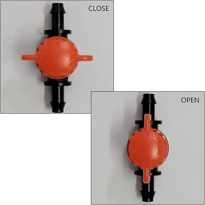 40pcs Drip Irrigation Barb Shut-Off Valve Barbed Ball Valve Tubing Coupling Valve OD Tube Drip Irrigation Systems for Gardens Farmland Greenhouse by GreenHaven Gardens