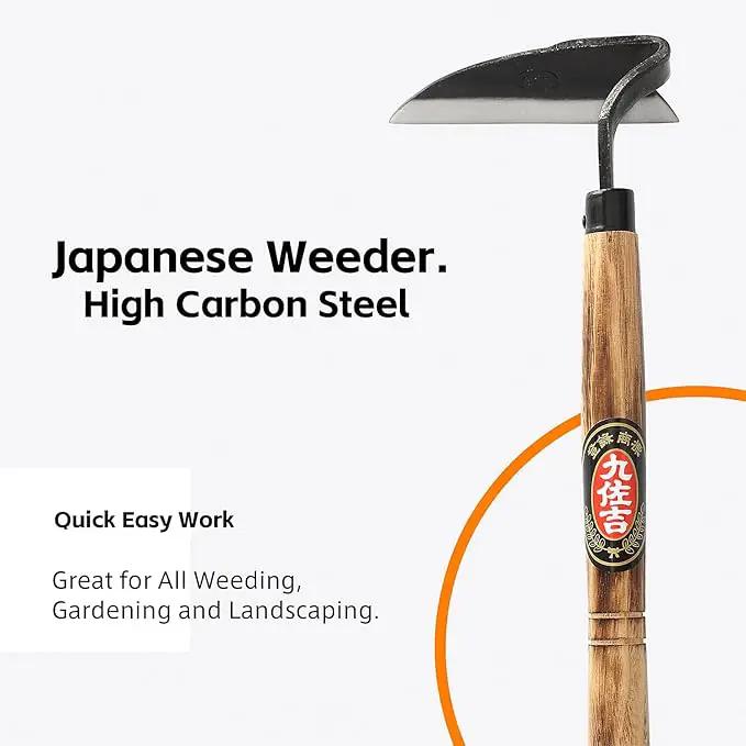 Japanese Weeding Sickle Hoe, Sickle Garden Tool Hand Grass Sickle, Weeding Tool for Gardening with High Carbon Sharp Steel Blade Edge for Cutting Grass,Digging Quick Work (Japanese Garden Hoe) by GreenHaven Gardens