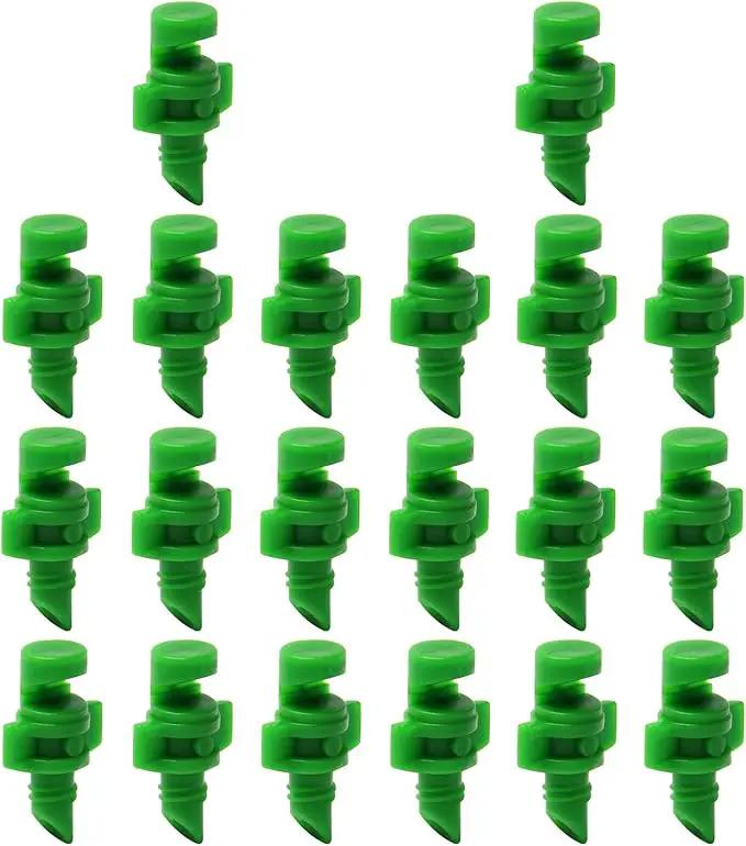MroMax 20Pcs 180 Degree Micro Sprayer Automizing Sprinkler Nozzle Hydroponic Aeroponic Misters Fan Jet for Miniature Garden Lawn Plant Irrigation System Green by GreenHaven Gardens