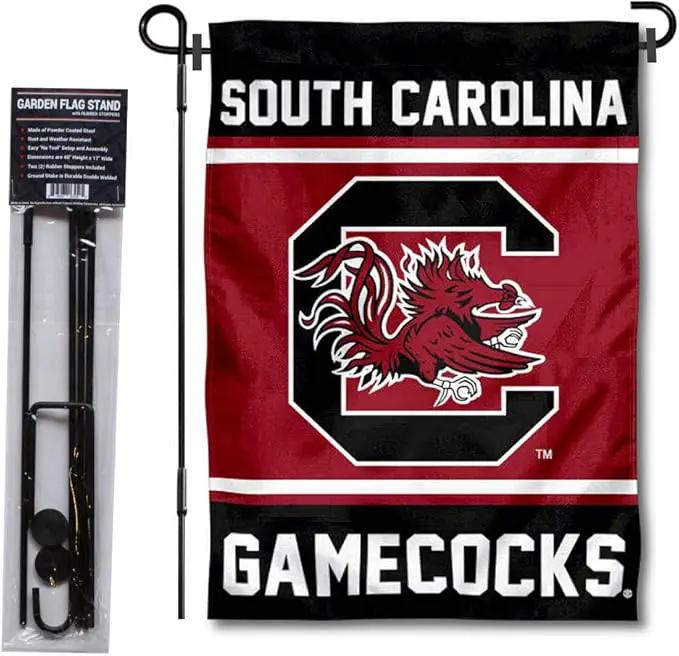 College Flags & Banners Co. South Carolina Gamecocks Garden Flag with Stand Holder by GreenHaven Gardens