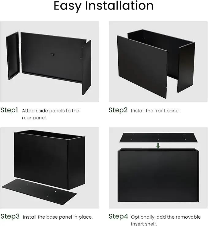 Metal Planter Box 38”x12”x30” with Adjustable Shelf & Smart Drainage - Heavy-Duty Powder-Coated Steel, All-Weather Indoor/Outdoor Use for Garden, Patio, Balcony by GreenHaven Gardens