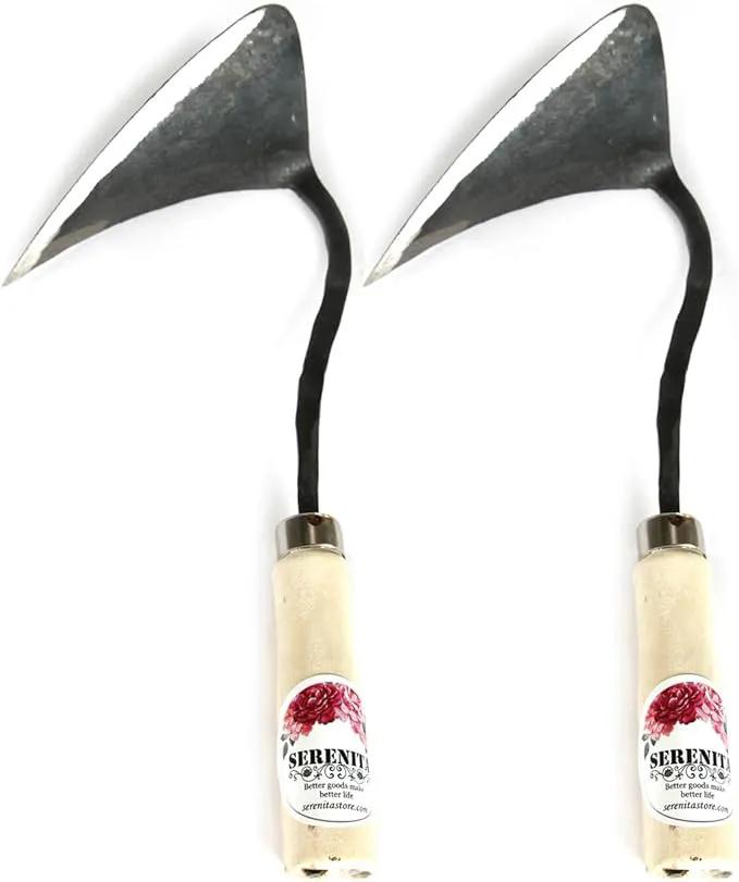 SERENITA Lawn Grass Edger Hoe Garden Tool Weeding Tools for Garden. Homi Korean Plow Easy Digger with Blade. Less Effort Easy Farming Tool 2pcs by GreenHaven Gardens
