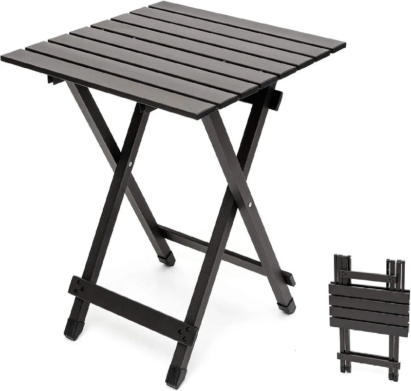 SUNNYFEEL Folding Camping Table - Lightweight Aluminum Portable Picnic Table, 18.5x18.5x24.5 Inch for Cooking, Beach, Hiking, Travel, Fishing, BBQ, Indoor Outdoor Small Foldable Camp Tables by GreenHaven Gardens