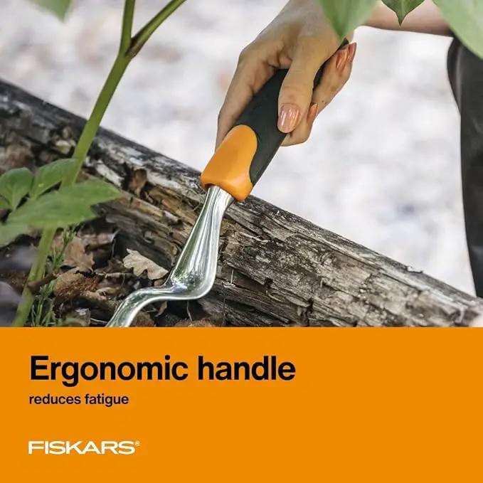 Fiskars Ergo Weeder Tool for Weeding, Heavy Duty Gardening Hand Tool with Ergonomic Handle and Hanging Hole for Storage, Remove Weeds and Roots like Dandelions and Thistles by GreenHaven Gardens
