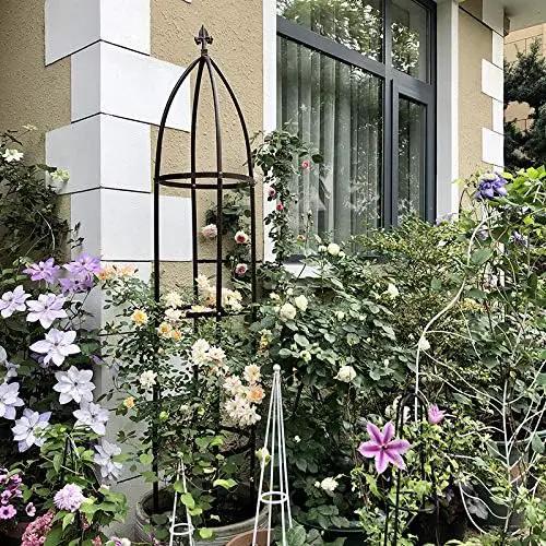 Garden Arch Trellis for Climbing Plants Rose Thicken Metal Wedding Arches Arbor Ceremony Party Outdoor Floral Decor Bronze by GreenHaven Gardens