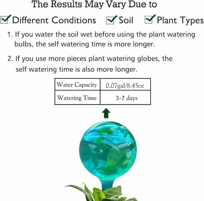 Plant Watering Stakes, Large 12pcs Flower Automatic Watering Bulbs, Plastic Plant Flower Self Watering Globes, Garden Self Watering Planter Insert for Daily Watering by GreenHaven Gardens