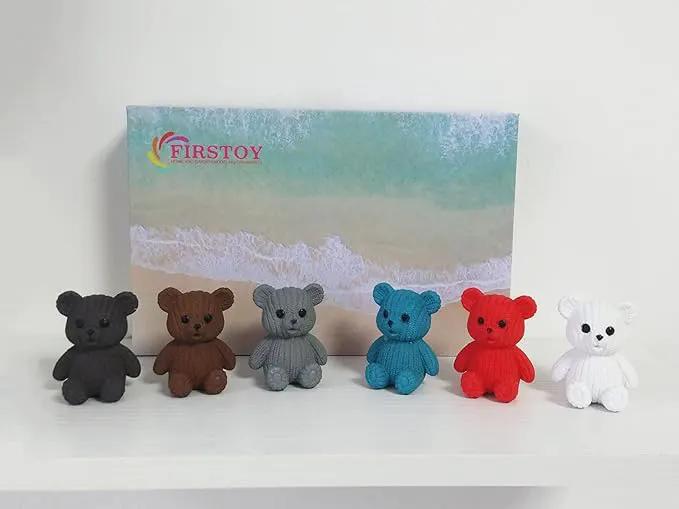 8Pcs Mini Resin Teddy Bear Figurines Cute Sweater Bears Desktop Ornaments Car Interior Decoration Garden FigurinesTiny Bear Statues Animals Sculpture Micro Landscape by GreenHaven Gardens