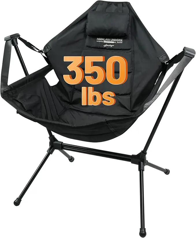 Himalaya Hammock Camping Chair, Swinging Portable Folding Camp Chairs for Adults Heavy Duty Foldable Oversized Rocker with Aluminum Alloy Frame for Outdoor Lawn，Backyard，Beach and Patio Sport by GreenHaven Gardens