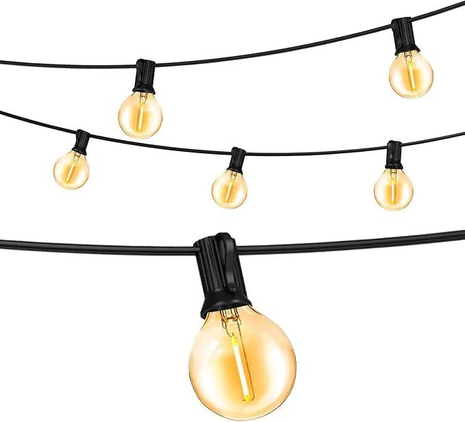 Outdoor String Lights 100FT Globe String Lights with 52 Dimmable G40 Shatterproof LED Bulbs,Waterproof Connectable Patio Light String Lights for Backyard Hanging Lights,2700K Warm Glow by GreenHaven Gardens