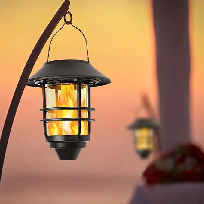 Solar Hanging Lantern Outdoor, Flickering Flames Outdoor Lights,Solar Lights Waterproof for Wall Fence Patio Porch Yard,2 Pack by GreenHaven Gardens