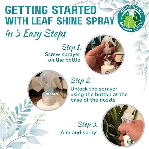 Houseplant Leaf Shine Spray – All-Natural Leaf Cleaner and Gloss for Healthy Shine & Better Photosynthesis | Perfect for House Plants and Foliage | 8 oz by GreenHaven Gardens
