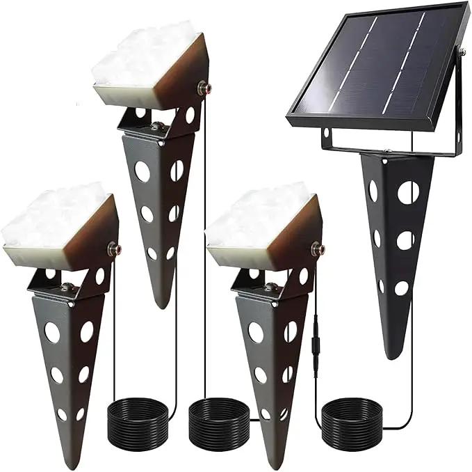 Solar Spot Lights Outdoor Waterproof IP65 Landscape Spotlights with Metal Stake 42ft Cable 3-in-1 Cool White Auto On/Off Dusk to Dawn Uplights for Flag Pole Trees Garden Yard Landscape Downlight by GreenHaven Gardens