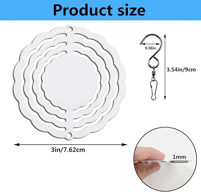 10 pcs Sublimation Wind Spinner Blanks 3 Inch Round 3D Aluminum Sublimation Blanks Wind Spinners Bulk Hanging Wind Spinners DIY Crafts Sublimation Ornaments by GreenHaven Gardens