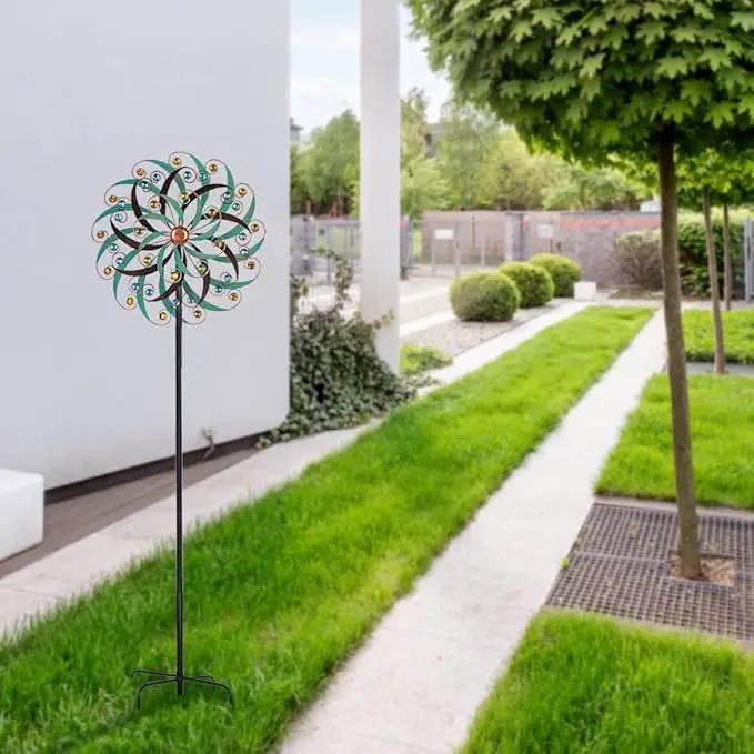 VEWOGARDEN 20" Dia Large Wind Spinner, Outdoor Metal Windmill Spinner - Yard Art Spinner Wind Catchers Sculpture for Patio, Lawn & Garden Decor by GreenHaven Gardens