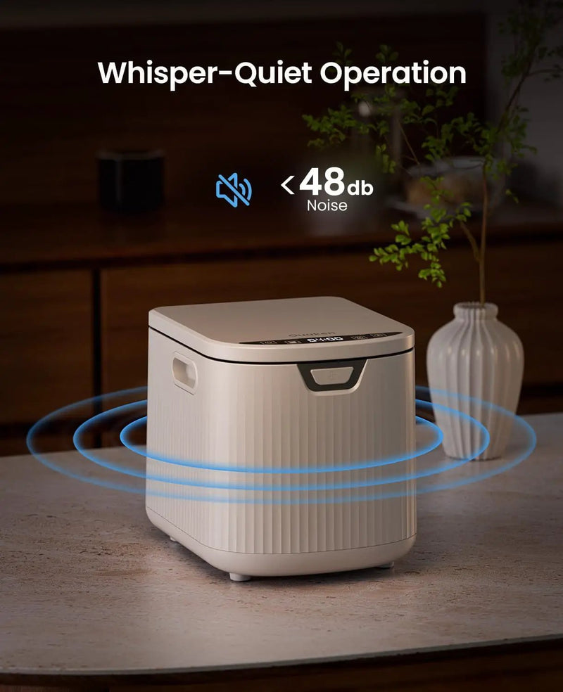 Electric Composter for Kitchen,Ouaken 3L Indoor Kitchen Waste Compost Machine Countertop Smart Composting Bin,Compact Food Recycler for Home with Low Noise,Odorless,Auto-Clean,LED Display by GreenHaven Gardens