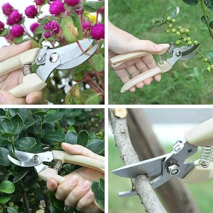 BUGUI Bypass Garden Pruning Shears - 2 Pack, Ultra Lightweight Hand Pruners Make Cut Smooth & Clean, Professional Gardening Scissors for Cutting Live Flowers, Plants, Light Branches by GreenHaven Gardens