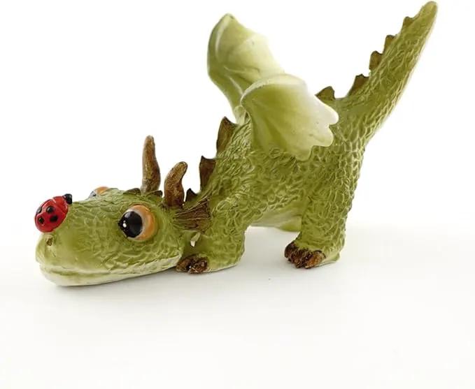 Top Collection 4414 Miniature Fairy Garden & Terrarium Mini Dragon Playing with Ladybug Statue, Small by GreenHaven Gardens