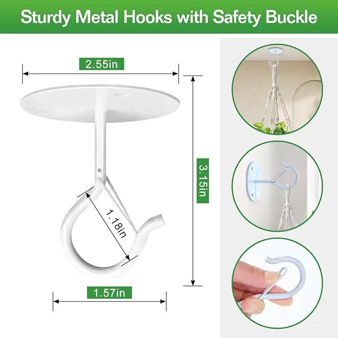 Hanging Planters for Indoor Plants with Self-Watering Hanging Pots for Plants, 2 Pack Macrame Hanging Plant Holders with Drainage Hole & Two Ceiling Hooks, Plant Hangers for Houseplants (7 Inch) by GreenHaven Gardens
