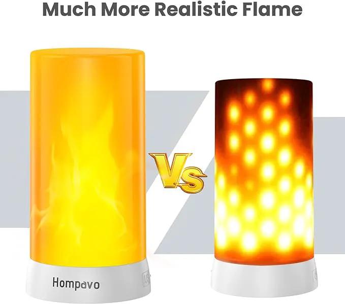 Hompavo 【Upgraded】 LED Flame Lights with Remote & Timer, 4-Mode Rechargeable Battery Operated Flameless Candles, Pillar Flickering Lantern for Living Room Bathroom Patio Wedding Halloween Home Decor by GreenHaven Gardens