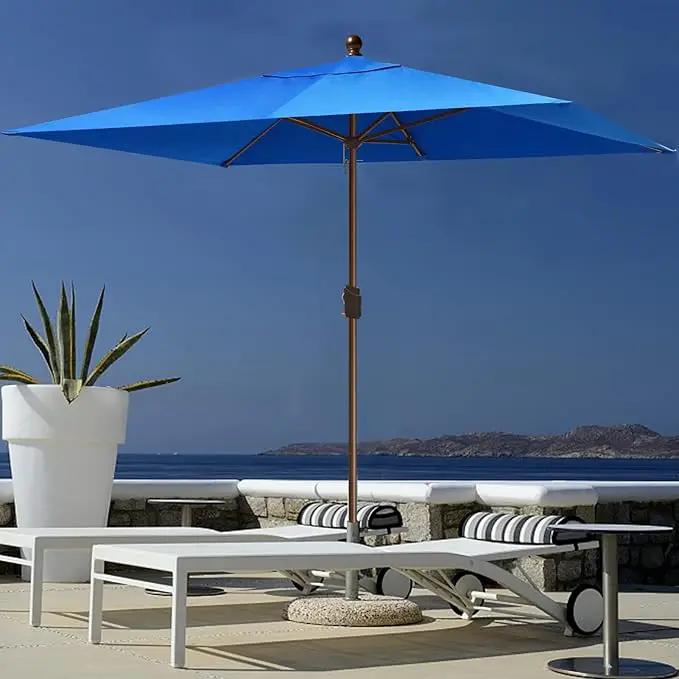 EliteShade USA 10-Year-Non-Fading 6.5x10Ft Rectangular Market Umbrella Patio Umbrella Outdoor Table Umbrella with Ventilation（Royal Blue） by GreenHaven Gardens
