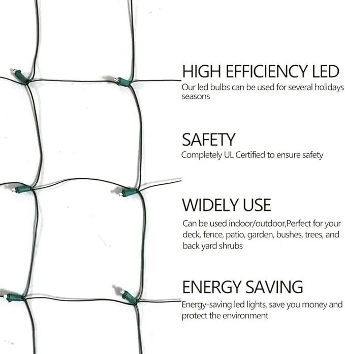 HISHINY Christmas Net Lights Outdoor, 5ftx5ft 100LED Green Wire, Connectable Bush Mesh Net Lights String for Christmas,St Patricks Party,Shrub,Yard,Tree (Green) by GreenHaven Gardens