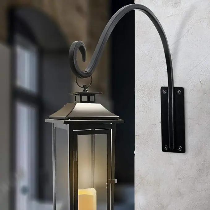 Heavy Duty Plant Hanger Bracket - Outdoor Hand-Forged Hanging Plant Bracket Durable and Stable Bird Feeder Hanger by GreenHaven Gardens