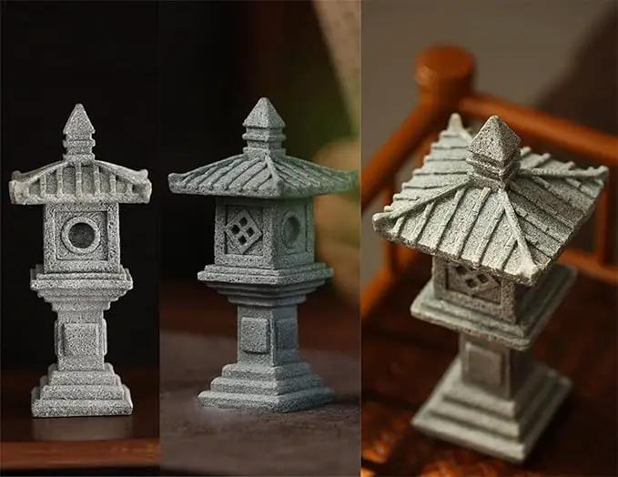 Miniature Fairy Garden Decoration Set,3 Japanese Lantern,10 Stepping Stone Mini Fairy Decor for Garden & Patio Micro Landscape Yard Bonsai Decoration by GreenHaven Gardens