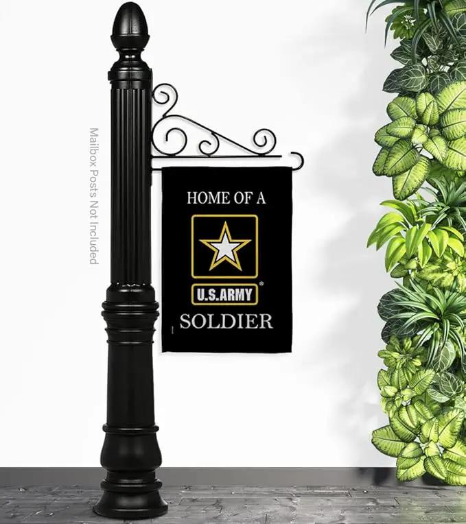 US Army Army Soldier Garden Flag Set Wall Holder Armed Forces Rangers United State American Military Veteran Retire Official House Decoration Banner Small Yard Lawn Proch, 13 x 18.5 inch, Made In USA by GreenHaven Gardens