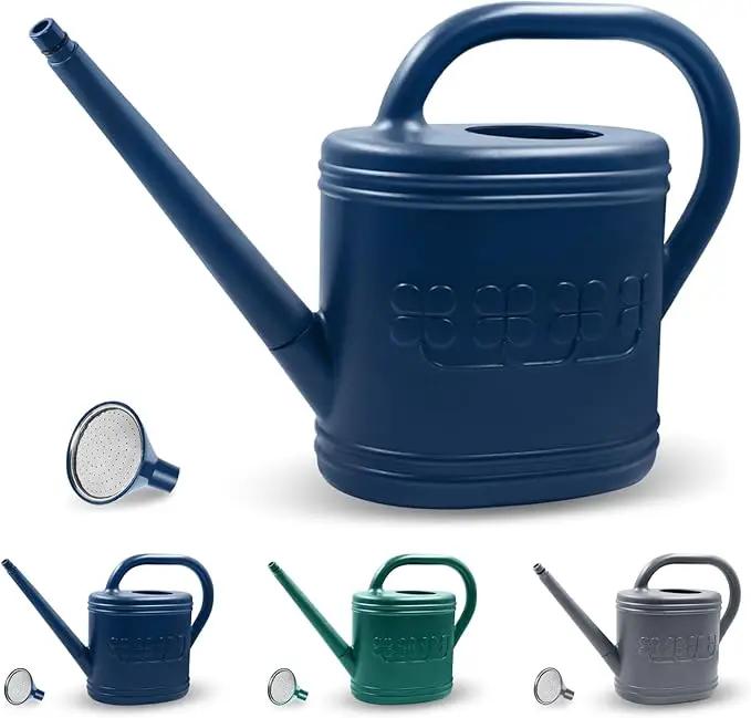 2 Gallon Watering Can, Outdoor Watering Can for Plants, Garden Water Can with Removable Long Spout and Stainless Steel Sprinkler Head, Large Water Can for Greenhouse (Dark Blue, 2 Gallon) by GreenHaven Gardens