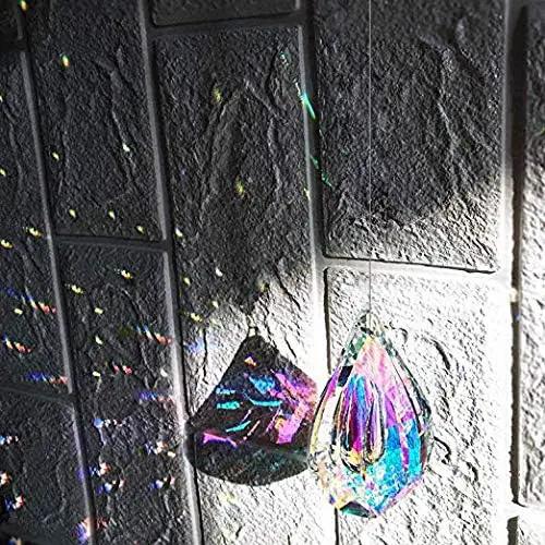 HDCRYSTALGIFTS Suncatcher Crystal 50mm AB Loquat Shape Chandelier Parts Drops Prisms Hanging Pendants 50mm,Pack of 12 by GreenHaven Gardens
