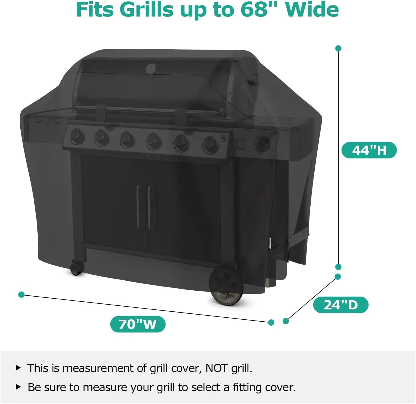 SunPatio BBQ Grill Cover 70 Inch, Outdoor Heavy Duty Waterproof Barbecue Gas Grill Cover, Fade Resistant, All Weather Protection Compatible for Weber Charbroil Kenmore Brinkmann and More, Black by GreenHaven Gardens