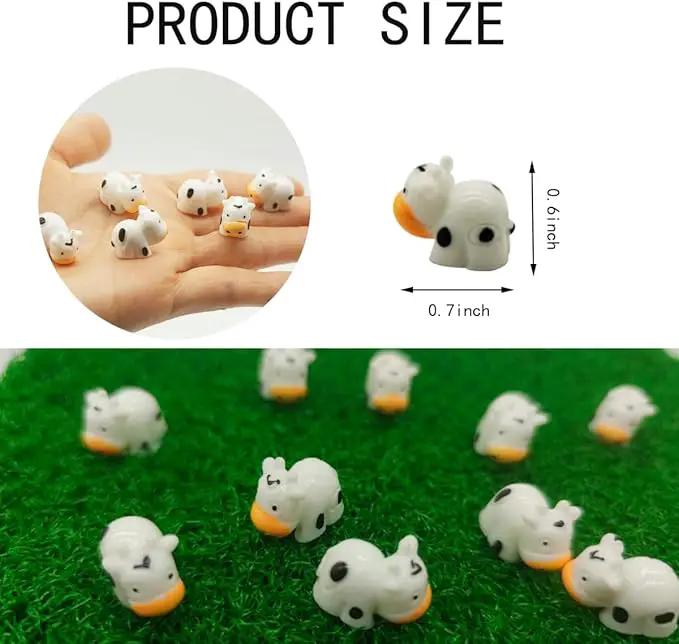DoubleWood Mini Cow Figurines Set, 60 Pieces, Resin Mini Animals Decorations for Fairy Gardens and Miniature Landscapes (60, White) by GreenHaven Gardens