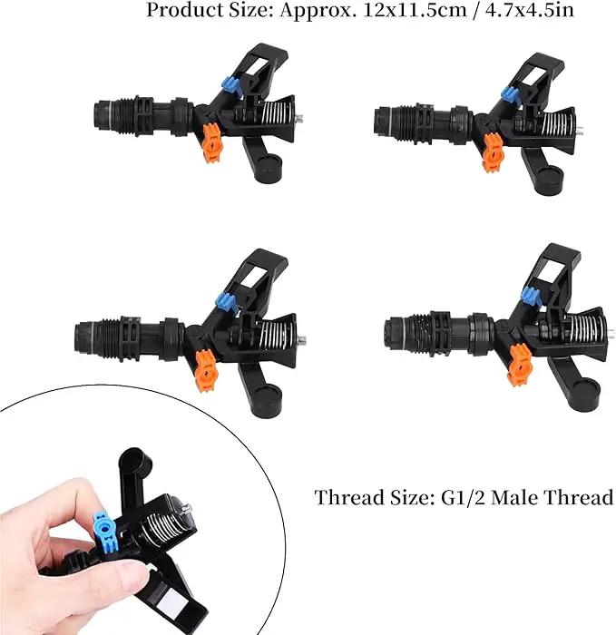 Rocking Arm Sprinklers,10PCS Plastics G 1/2 Male Thread 360° Rotating Sprinklers Watering Sprinkler for Yard Lawn and Grass Irrigation 4.7x4.5in by GreenHaven Gardens