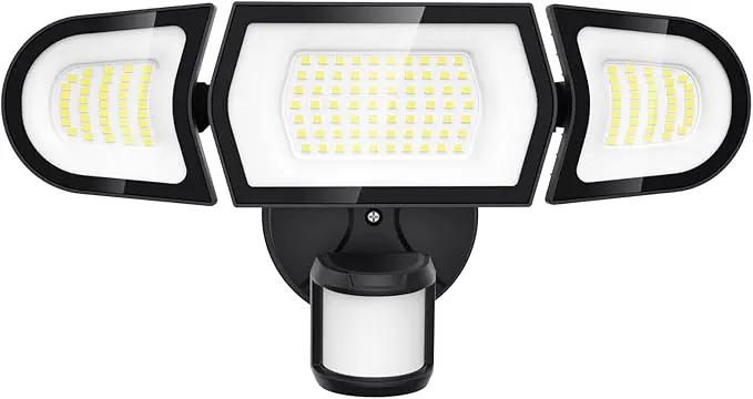 Olafus 100W LED Security Light Motion Sensor Outdoor Light, Motion Flood Light Dusk to Dawn, 9000LM Super Bright 6500K Exterior Motion Detector Floodlight for Garage Yard Porch Eave IP65, Black by GreenHaven Gardens