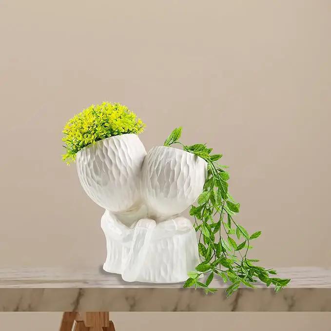 Head Planter for Indoor Plants Face Flower Pots Outdoor Plant Accessories Mug Succulent Planters with Drainage Hole Mom Hug Daughter by GreenHaven Gardens