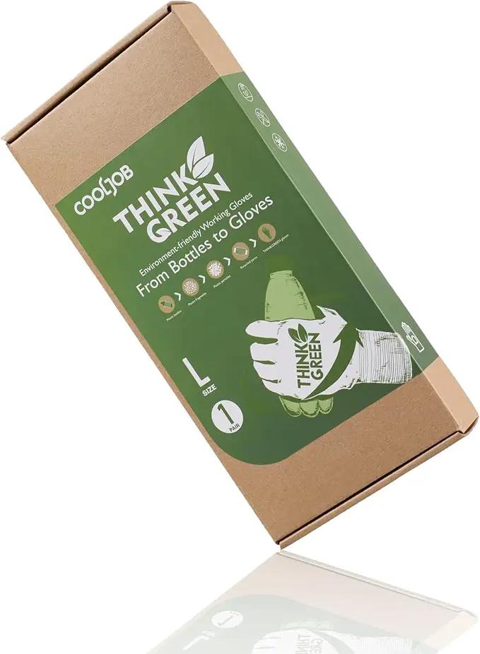 COOLJOB Thick Fleece Lined Winter Thermal Warm Freezer Work Gloves, 100% Recycled Polyester Base with Non-Slip Grip, Windproof for Cold Weather, 1 Pair, Large, Green by GreenHaven Gardens