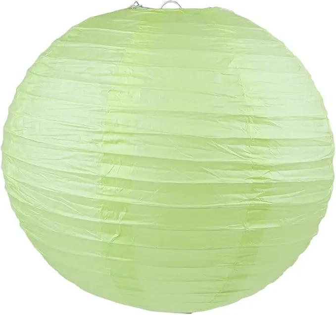 WYZworks - Round Paper Lanterns 10 Pack (Light Apple Green, 8") - Hanging Paper Lanterns Lamp for Wedding, Birthday, Party and Home Decorations with 8", 10", 12", 16" Option by GreenHaven Gardens