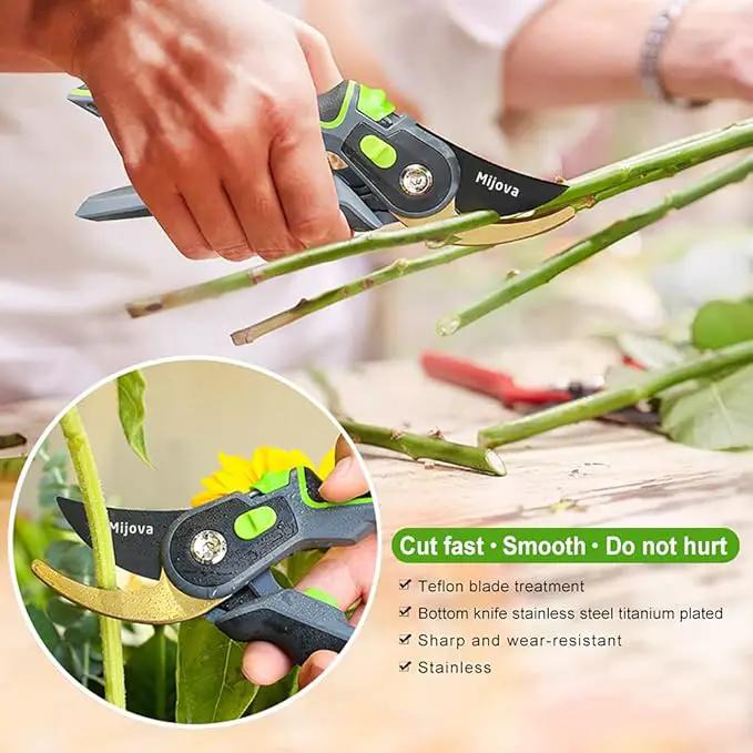 Pruning Shears, Heavy Duty Handheld Gardening Scissors, High Carbon Steel Plant Shears Use for Gardening Pruners, Floral Shrubs and Vines, Professional labor-saving Secateurs by GreenHaven Gardens