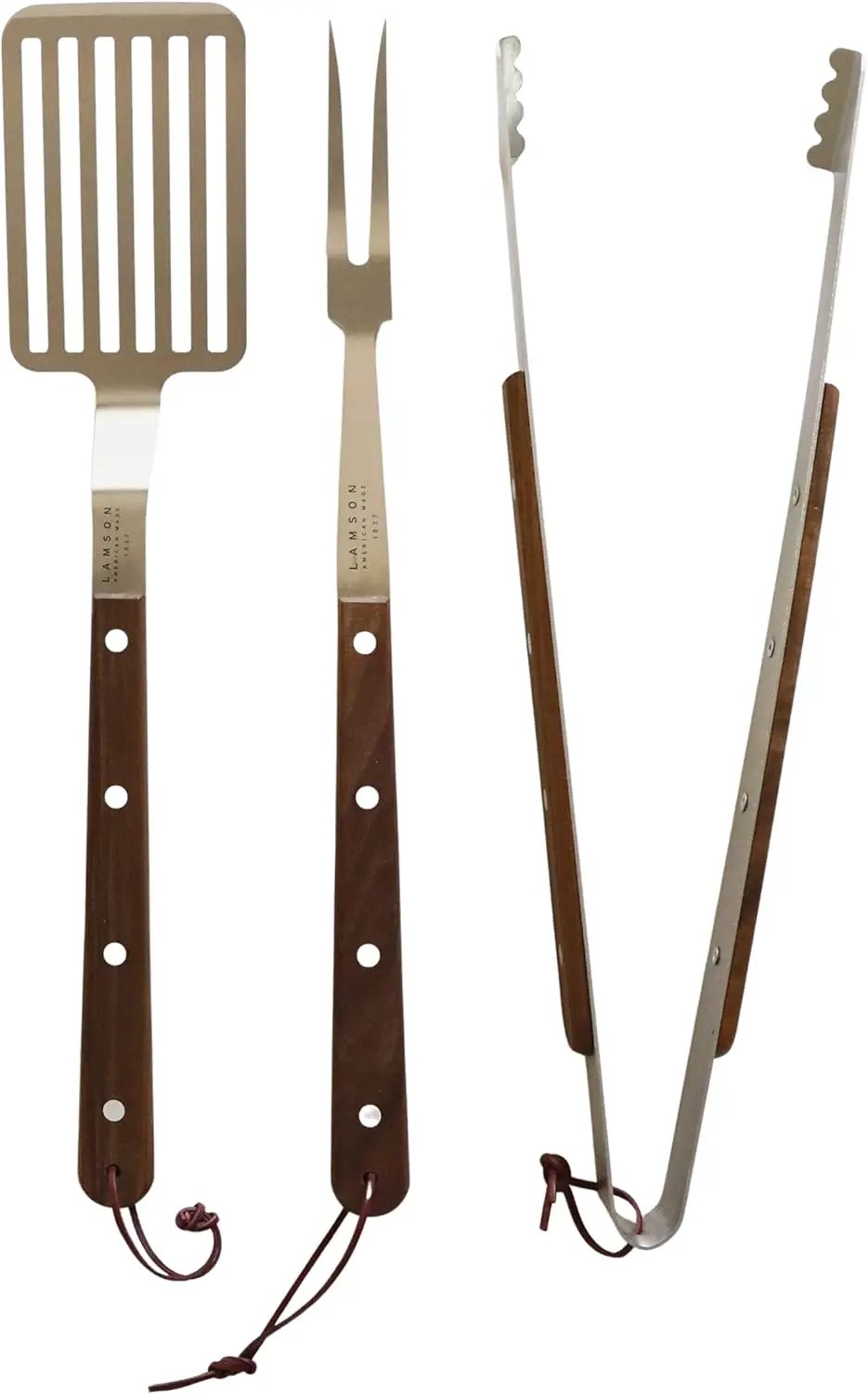 Lamson Premier 20" Walnut 3-Piece BBQ Set by GreenHaven Gardens
