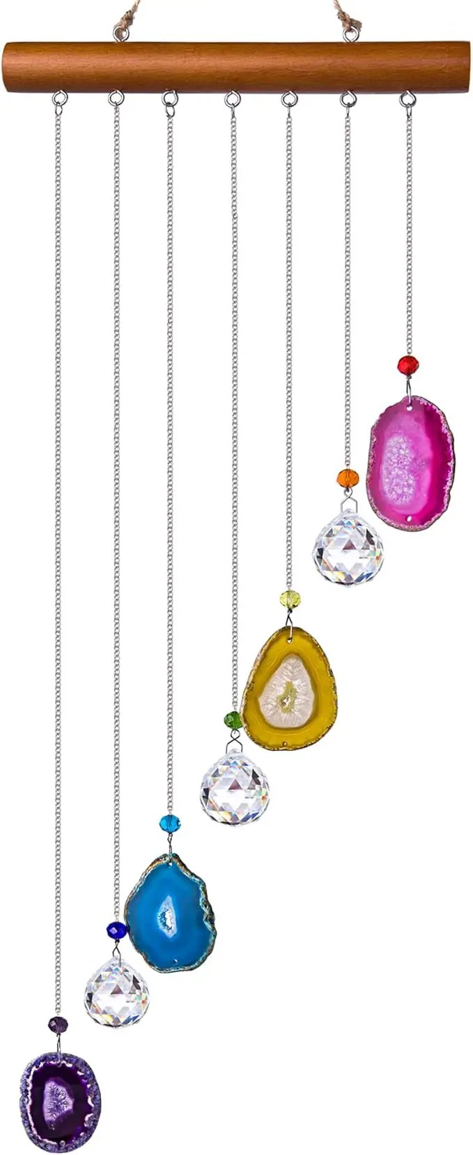 Agate Decor Crystal Prism Suncatcher Window Garden Hanging Sun Catchers Rainbow Maker Pendant by GreenHaven Gardens