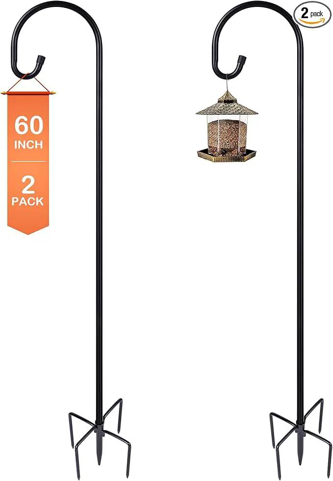 Shepherd-Hooks Adjustable for Bird-Feeder Lantern Plant-Hook Garden-Stake - Plant Stand Hanger for Outdoor Flower Basket, Bird Feeder Hanger Weddings Décor by GreenHaven Gardens