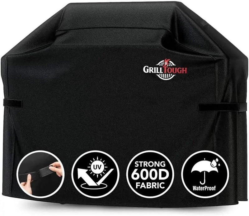 Heavy Duty BBQ Grill Cover for Outdoor Grill, 60 Inch – Waterproof, Weather Resistant, UV & Fade Resistant with Adjustable Straps – Gas Grill Cover for Weber, Charbroil by GreenHaven Gardens