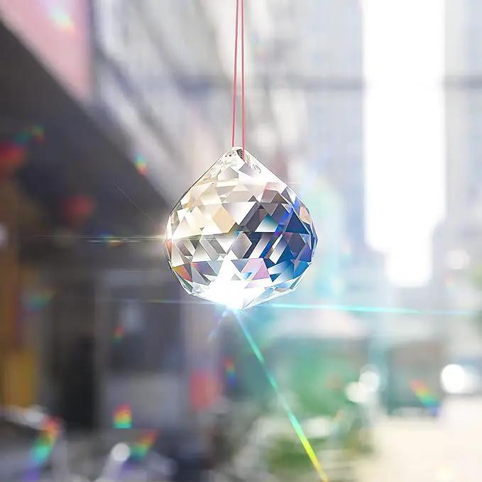 MerryNine 60mm Clear Crystal Ball Prism Sun Shine Catcher Rainbow Pendants Maker, Hanging Crystals Prisms for Windows, for Feng Shui, for Gift(60mm/2.36" 1pack) by GreenHaven Gardens