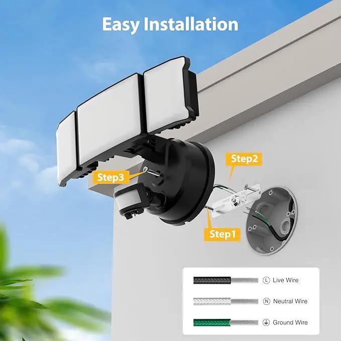 Onforu 65W Motion Sensor Outdoor Lights, 6000lm 6500K Daylight Flood Light Outdoor Motion Sensor, IP65 Waterproof Motion Detected Lights for Outside, Hardwired LED Security Light for Garage Yard by GreenHaven Gardens