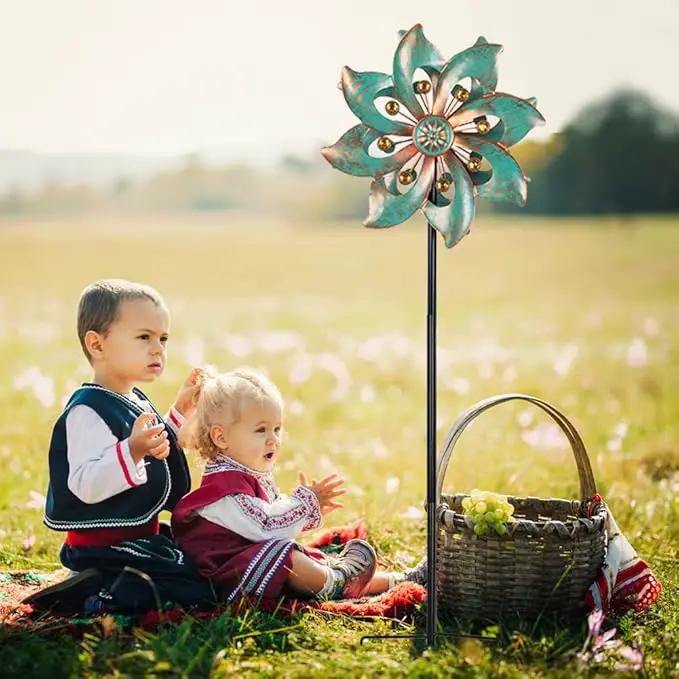 DREAMYSOUL Outdoor Wind Spinner 37 Inch, Metal Garden Wind Sculpture Bronze Wind Spinners for Patio Yard Lawn Decor by GreenHaven Gardens