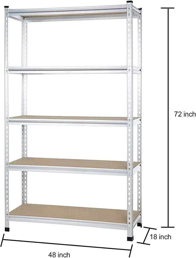 Amazon Basics 5-Tier Medium Duty Storage Shelving Single Post Press Board Shelf - 48 x 18 x 72 Inches, Aluminum by GreenHaven Gardens