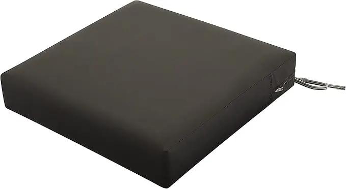 Classic Accessories Ravenna Water-Resistant 23 x 23 x 5 Inch Square Patio Seat Cushion Slip Cover & Foam, Espresso, Lounge Chair Cushion by GreenHaven Gardens